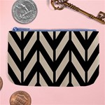 Chevrons Beige/Noir Large Coin Purse Front