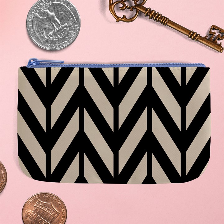 Chevrons Beige/Noir Large Coin Purse