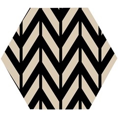 Chevrons Beige/noir Wooden Puzzle Hexagon by kcreatif