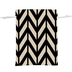 Chevrons Beige/noir  Lightweight Drawstring Pouch (xl) by kcreatif