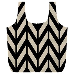 Chevrons Beige/noir Full Print Recycle Bag (xxxl) by kcreatif