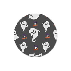 Halloween Ghost Trick Or Treat Seamless Repeat Pattern Magnet 3  (round) by KentuckyClothing