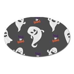 Halloween Ghost Trick Or Treat Seamless Repeat Pattern Oval Magnet by KentuckyClothing