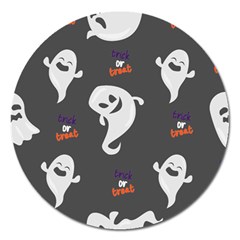 Halloween Ghost Trick Or Treat Seamless Repeat Pattern Magnet 5  (round) by KentuckyClothing