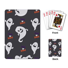 Halloween Ghost Trick Or Treat Seamless Repeat Pattern Playing Cards Single Design (rectangle) by KentuckyClothing