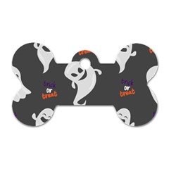 Halloween Ghost Trick Or Treat Seamless Repeat Pattern Dog Tag Bone (one Side) by KentuckyClothing