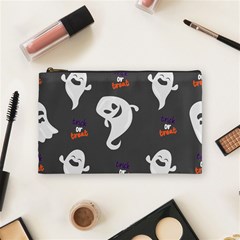 Halloween Ghost Trick Or Treat Seamless Repeat Pattern Cosmetic Bag (medium) by KentuckyClothing