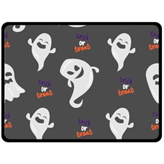 Halloween Ghost Trick Or Treat Seamless Repeat Pattern Fleece Blanket (large)  by KentuckyClothing