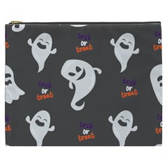 Halloween Ghost Trick Or Treat Seamless Repeat Pattern Cosmetic Bag (xxxl) by KentuckyClothing