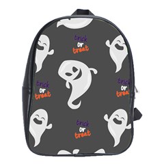 Halloween Ghost Trick Or Treat Seamless Repeat Pattern School Bag (xl) by KentuckyClothing