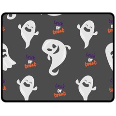 Halloween Ghost Trick Or Treat Seamless Repeat Pattern Double Sided Fleece Blanket (medium)  by KentuckyClothing