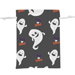 Halloween Ghost Trick or Treat Seamless Repeat Pattern  Lightweight Drawstring Pouch (XL) Front