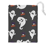 Halloween Ghost Trick or Treat Seamless Repeat Pattern Drawstring Pouch (5XL) Front