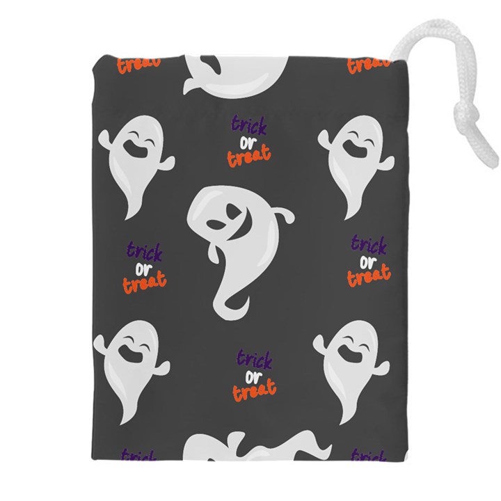 Halloween Ghost Trick or Treat Seamless Repeat Pattern Drawstring Pouch (5XL)