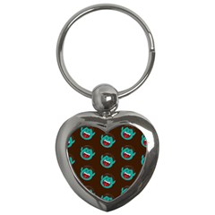 Frankenstein Halloween Seamless Repeat Pattern  Key Chain (heart) by KentuckyClothing