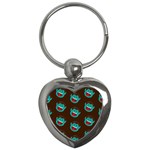 Frankenstein Halloween Seamless Repeat Pattern  Key Chain (Heart) Front