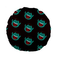 Frankenstein Halloween Seamless Repeat Pattern  Standard 15  Premium Round Cushions by KentuckyClothing