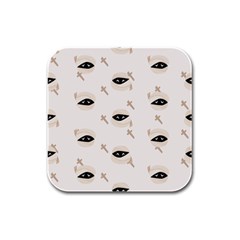 Halloween Mummies Seamless Repeat Pattern Rubber Square Coaster (4 Pack)  by KentuckyClothing