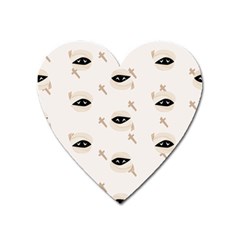 Halloween Mummies Seamless Repeat Pattern Heart Magnet by KentuckyClothing