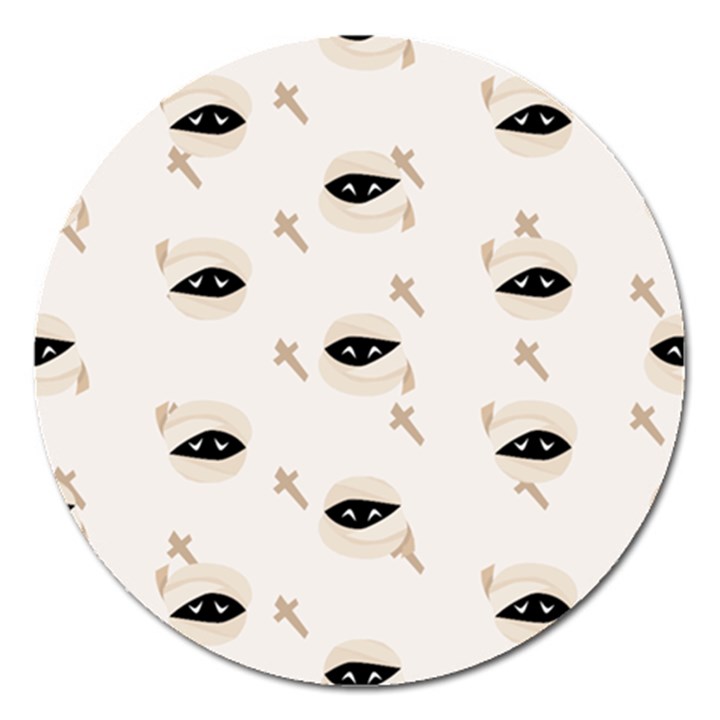 Halloween Mummies Seamless Repeat Pattern Magnet 5  (Round)