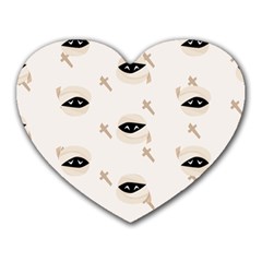 Halloween Mummies Seamless Repeat Pattern Heart Mousepads by KentuckyClothing