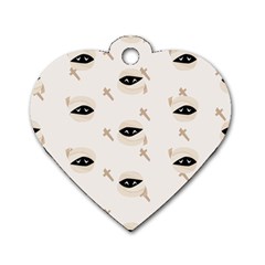 Halloween Mummies Seamless Repeat Pattern Dog Tag Heart (one Side) by KentuckyClothing