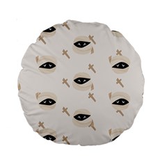 Halloween Mummies Seamless Repeat Pattern Standard 15  Premium Round Cushions by KentuckyClothing