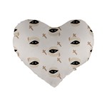 Halloween Mummies Seamless Repeat Pattern Standard 16  Premium Flano Heart Shape Cushions Front