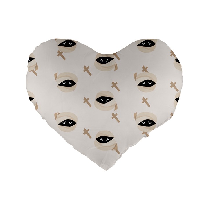 Halloween Mummies Seamless Repeat Pattern Standard 16  Premium Flano Heart Shape Cushions