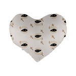 Halloween Mummies Seamless Repeat Pattern Standard 16  Premium Flano Heart Shape Cushions Back