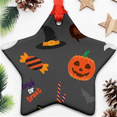 Halloween Themed Seamless Repeat Pattern Ornament (star) by KentuckyClothing