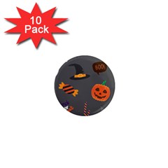 Halloween Themed Seamless Repeat Pattern 1  Mini Magnet (10 Pack) 