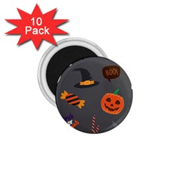 Halloween Themed Seamless Repeat Pattern 1 75  Magnets (10 Pack)  by KentuckyClothing