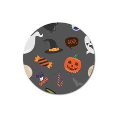 Halloween Themed Seamless Repeat Pattern Magnet 3  (round) by KentuckyClothing