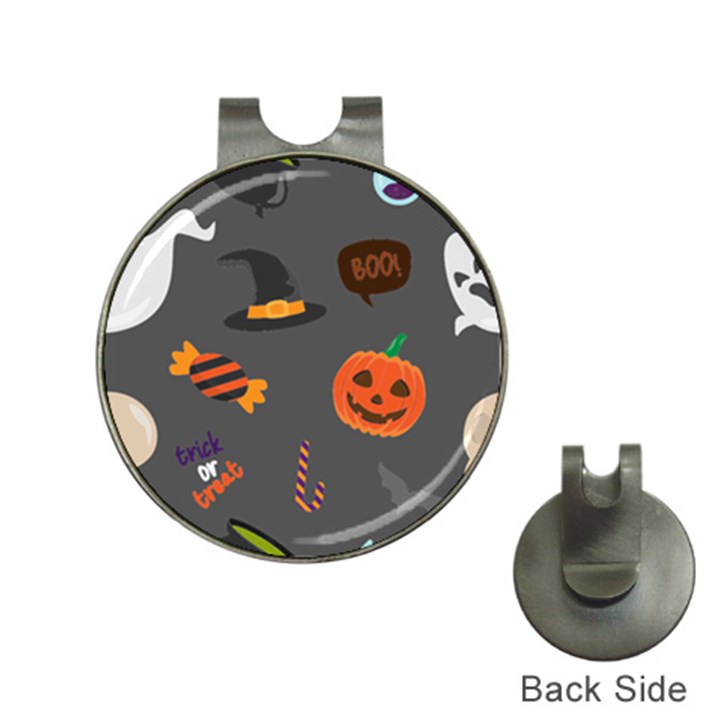 Halloween Themed Seamless Repeat Pattern Hat Clips with Golf Markers