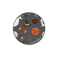 Halloween Themed Seamless Repeat Pattern Hat Clip Ball Marker (4 Pack) by KentuckyClothing