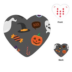 Halloween Themed Seamless Repeat Pattern Playing Cards Single Design (heart) by KentuckyClothing