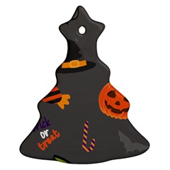 Halloween Themed Seamless Repeat Pattern Christmas Tree Ornament (two Sides) by KentuckyClothing