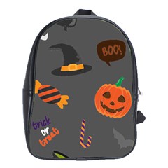 Halloween Themed Seamless Repeat Pattern School Bag (xl) by KentuckyClothing