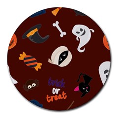 Halloween Seamless Repeat Pattern Round Mousepads by KentuckyClothing