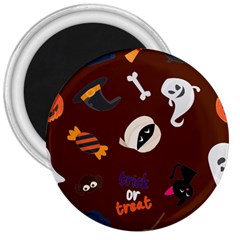 Halloween Seamless Repeat Pattern 3  Magnets by KentuckyClothing