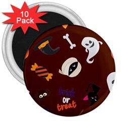 Halloween Seamless Repeat Pattern 3  Magnets (10 Pack)  by KentuckyClothing