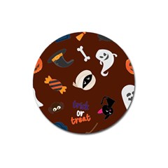 Halloween Seamless Repeat Pattern Magnet 3  (round) by KentuckyClothing