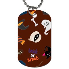 Halloween Seamless Repeat Pattern Dog Tag (two Sides) by KentuckyClothing