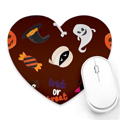 Halloween Seamless Repeat Pattern Heart Mousepads by KentuckyClothing