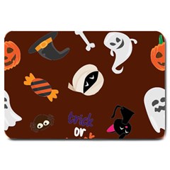 Halloween Seamless Repeat Pattern Large Doormat  by KentuckyClothing