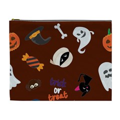 Halloween Seamless Repeat Pattern Cosmetic Bag (xl) by KentuckyClothing