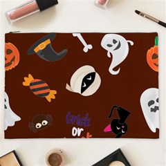 Halloween Seamless Repeat Pattern Cosmetic Bag (xxl) by KentuckyClothing