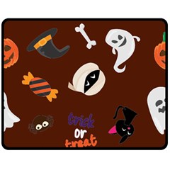 Halloween Seamless Repeat Pattern Double Sided Fleece Blanket (medium)  by KentuckyClothing