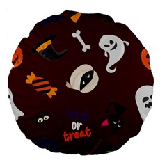 Halloween Seamless Repeat Pattern Large 18  Premium Flano Round Cushions by KentuckyClothing